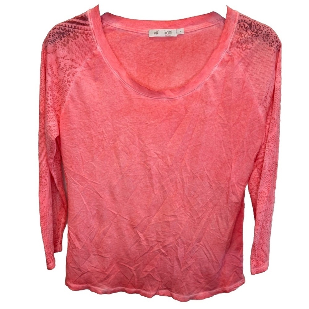 Raffi cotton pink 3/4 Sleeve Top size medium